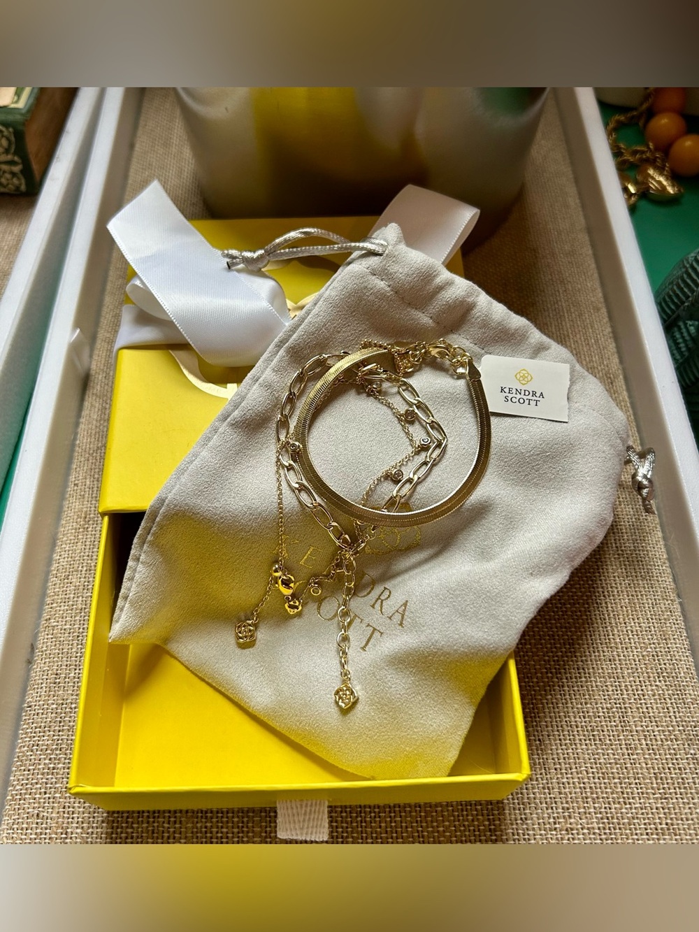 Kendra Scott “Kassie” Set of 3 Chain Bracelets in Gold - Picture 6 of 7